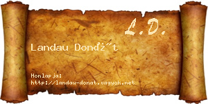 Landau Donát névjegykártya